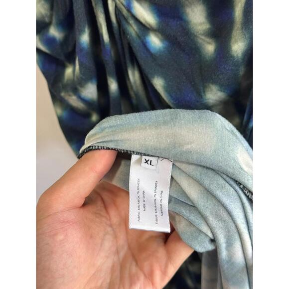 Proenza Schouler White Label Natalee Blue Tie Dye Dress Size XL with Fabric Pull - Picture 7 of 8